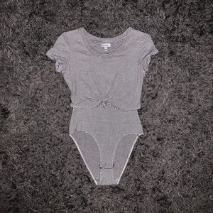 White and Black pin stripe bodysuit
